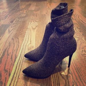 Black sparkly sock heals